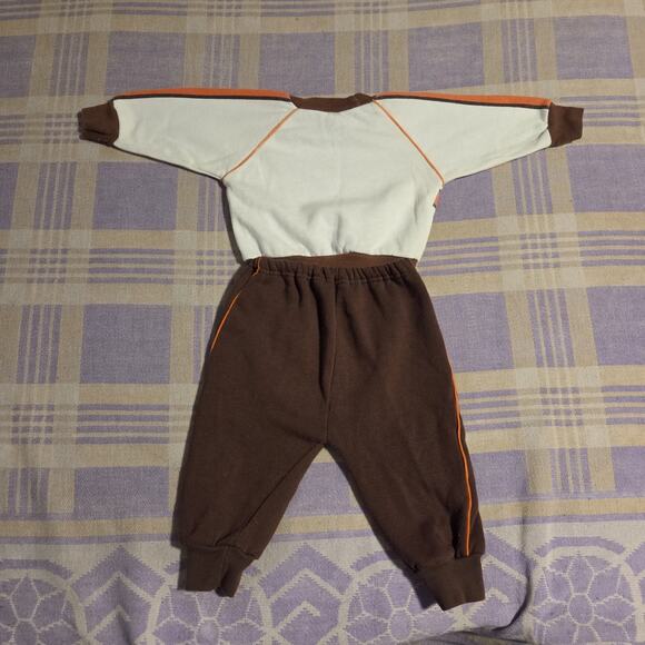 Vintage 70s 80s SNOOPY CLEVELAND BROWNS SWEATSHIRT SWEATPANTS NFL BABY 12 MONTHS - Picture 7 of 13